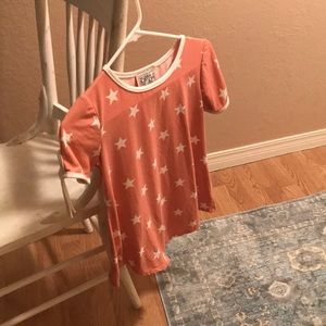 Glitter Girl Pink with White Stars Tee